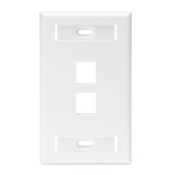 [42080-2WS] Leviton - 42080-2WS - 2-Port QuickPort® Single Gang Wallplate w/ ID Windows (114.3 x 69.85mm).