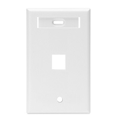[42080-1WS] Leviton - 42080-1WS - QuickPort® 1-Port Single Gang Wallplate, ID Window (114.3 x 69.85mm).