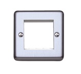 [K182 BSS] MK - K182 BSS - Euro Frontplate Faceplate 1 Gang accepts 2 Euro modules, (50x50mm aperture), Brushed Stainless Steel.