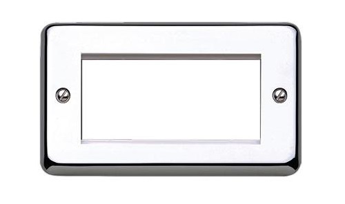 [K184 BSS] MK - K184 BSS - Euro frontplate 2G accepts 4 Euro modules, (100 x 50mm aperture), Brushed Stainless Steel.
