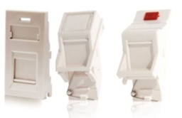 [125-114500WH] NORDEN - 125-114500WH - Keystone 45° Angled Bracket for Euro or UK style Faceplates Types, 25mm x 50mm, with Icon WHITE.