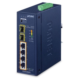 [IGS-624HPT] PLANET - IGS-624HPT - Industrial Switch 6-Port Gigabit, 4x RJ45 10/100/1000T 802.3at PoE+, 2x SFP 100/1000/2500X, DIN-rail & Wall-mount, -40~75C. 5-Years Warranty.