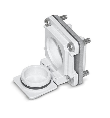 [185726] Datwyler Cables - 185726 - Mounting flage IP67 with mounting kit, unloaded grey RAL 7035, w/o Module.