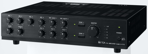 [A-1712] TOA - A-1712 - POWER MIXER AMPLIFIER 120W RMS, 6 x MIC, 3 x AUX.
