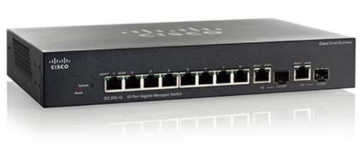 [SG350-10P-K9-UK] CISCO - SG350-10P-K9-UK - 10-Port L3 Gigabit PoE Managed Switch, 8 x 10/100/1000 (PoE+) + 2 x Combo (Gigabit / SFP), 62 Watt.
