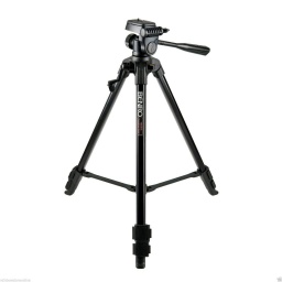 [BE.T600EX] BENRO - T600EX - 3-Way Head Aluminium Tripod, Lightweight (Black), Video Tilt head, Max Load 3 kg, Height (55~144) cm.