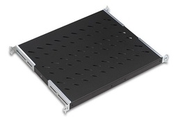 [824897] LANDE - 824897 - Fixed Shelf 1U Vented Standard for 600mm deep up to 50kg, Black, (W)19&quot; x (D)370mm.