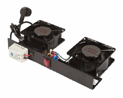 [823199 - LN-FAN-BB-2FPR-BL-UK] LANDE - 823199 - LN-FAN-BB-2FPR-BL-UK - Fan Module 2-Way DYNAmic, On/Off Switch for Wall Mount Cabinet, Black.