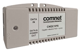 [CNGE1IPS] Comnet - CNGE1IPS - Industrial 1-Port Gigabit PoE+ Midspan Injector, 10/100/1000BASE-TX, 56VDC @ 35W Output (IEEE802.3at Compliant), -25⁰C to +75⁰C, Integrated PSU, 90-264VAC Input, Wall Mount.