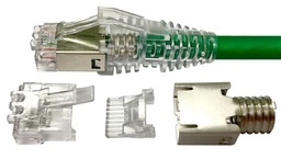 [6-2111984-3] Commscope - 6-2111984-3 - RJ45 Plug 8P8C, Cat6A Shielded/Unshielded Round, 23-26AWG Stranded/Solid, 5.7mm-7mm Max cable OD, Multi-Part Silver, Pack of 100 Pcs.