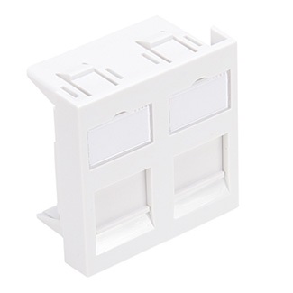 [LI145-2W2] Leviton - LI145-2W2 - Bezel Adapter French Style 45x45mm, Dual-Port Keystone, Flat, White.