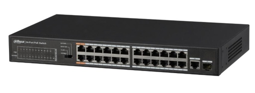 [DH-PFS3125-24ET-190] Dahua - DH-PFS3125-24ET-190 - 24Port FE PoE+ 1-Port Gigabit Combo PoE Switch, 190W PoE Budget.