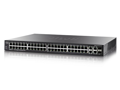 [SG350-52P-K9-UK] CISCO - SG350-52P-K9-UK - 52-Port Gigabit POE Managed Switch, 48 x 10/100/1000 (PoE+, 8 support 60W PoE) + 2 x Combo (Gigabit Copper / SFP) + 2 SFP ports, 375 Watt.
