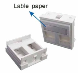 [XJY-NE-210] NEPCI - XJY-NE-210 - Bezel Adapter French Style 45x45mm Dual-Port, Shutter Flat Keystone, White RAL9003.