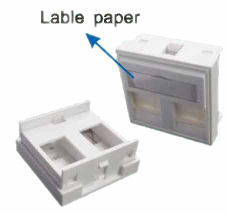 [XJY-NE-210] NEPCI - XJY-NE-210 - Bezel Adapter French Style 45x45mm Dual-Port, Shutter Flat Keystone, White RAL9003.