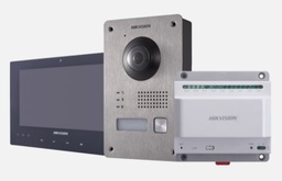 [DS-KIS701] Hikvision - DS-KIS701 - Intercom IP Video Kit (2-W Digital): *1x DS-KV8103-IME2 Outdoor Station, 2MP fish-eye cam IP65, VR Metal. *1x DS-KH8340-TCE2 Indoor Station 7&quot; Touch Screen. *1x DS-KAD709 Panel &amp; PSU 24v DC 60W. 1-Year Warranty