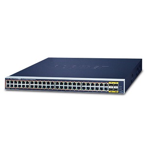 [GS-4210-48P4S] PLANET - GS-4210-48P4S - 48-Port 10/100/1000T 802.3at PoE + 4-Port 100/1000X SFP Managed Switch (PoE Power Budget 600 watts).