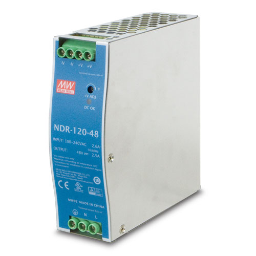[PWR-120-48 (MW NDR-120-48)] PLANET - PWR-120-48 (MW NDR-120-48) - Power Supply 48VDC 120W, Single Output Industrial PSU, Din-Rail -40~70C.