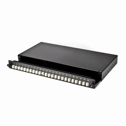 [776711] Ultima - 776711 - Fibre Patch Panel 48 Way MM LC 24x Duplex Sliding Drawer Metal Black