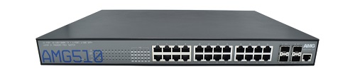 [AMG510-24GAT-4XS-P460] AMG - AMG510-24GAT-4XS-P460 - Managed Switch 24-Port 10/100/1000Base-T RJ45 PoE+ 802.3at 30W (460W Max), 4-Port SFP+ 100M/1/2.5/10G Base-Fx, 1U 19" (0° to +50°c), 100-240VAC.