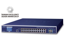 [WS-2864PVR *Used] PLANET - WS-2864PVR *Used- Wireless AP Managed Switch Layer 3 with 24-Port 10/100/1000T 802.3at PoE + 4-Port 10G SFP + LCD Touch Screen and 48VDC Redundant Power, 400 Watt.