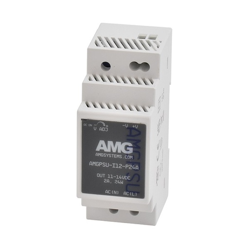 [AMGPSU-I12-P24A] AMG - AMGPSU-I12-P24A - Industrial Power Supply "PSU" 12VDC 24W 2A DIN-Rail Mount (-40° to +70°c) Adjustable 11-14Vdc.