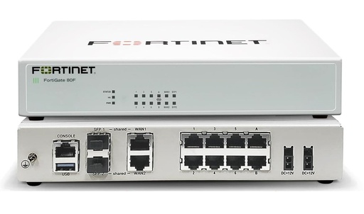 [FG-81F] FORTINET - FG-81F - FortiGate-81F 8 x GE RJ45 ports, 2 x RJ45/SFP shared media WAN ports, 128GB SSD. *w/o subscription