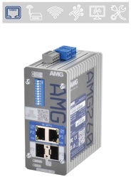 [AMG260-2GAT-2S-P60] AMG - AMG260-2GAT-2S-P60 - Dual Channel Industrial Multirate PoE Media Converter 2 x 10/100/1000Base-T(x) RJ45 Ports with 802.3at 30W PoE, 2 x 100/1000Base-Fx SFP Ports, DIN Rail, Wall Mount, -40°C ~ +75°C, 48-56VDC Input. *PSU is not included.