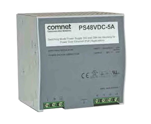 [PS48VDC-5A (PSMORD48240)] Comnet - PS48VDC-5A (PSMORD48240) - Industrial Power Supply (PSU) 48v DC 5A 240 Watt, Switching Mode, DIN-Rail.