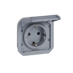 [069571L] Legrand - 069571L - Plexo™ IP55 German Standard socket outlet w/ screw terminals mechanism Grey.