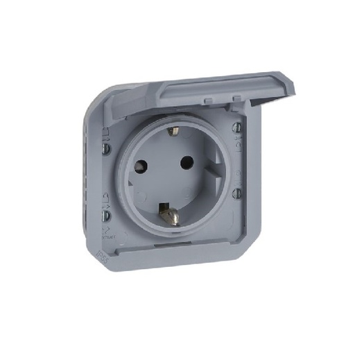 [069571L] Legrand - 069571L - Plexo™ IP55 German Standard socket outlet w/ screw terminals mechanism Grey.