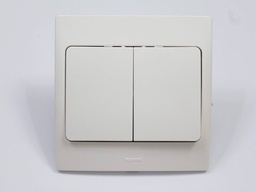 [281052] Legrand - 281052 - Mallia™ Single pole switch 2-Gang 1-Way 20A White.