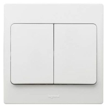 [281053] Legrand - 281053 - Mallia™ Single pole switch 2-Gang 2-Way 20A White.