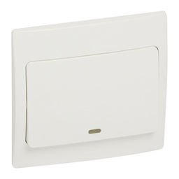 [281061] Legrand - 281061 - Mallia™ Double pole switch Earth link with Red LED C/W 20A 1-Gang 1-Way White.