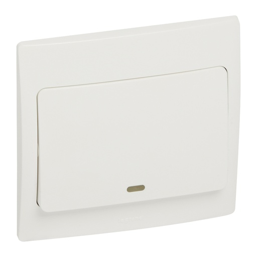 [281061] Legrand - 281061 - Mallia™ Double pole switch Earth link with Red LED C/W 20A 1-Gang 1-Way White.