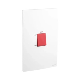 [281073] Legrand - 281073 - Mallia™ Double pole switch + RED LED 1-Gang 1-Way Vertical White.