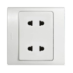 [281102] Legrand - 281102 - Mallia™ EU/US Standard Socket Double switch 10A White.