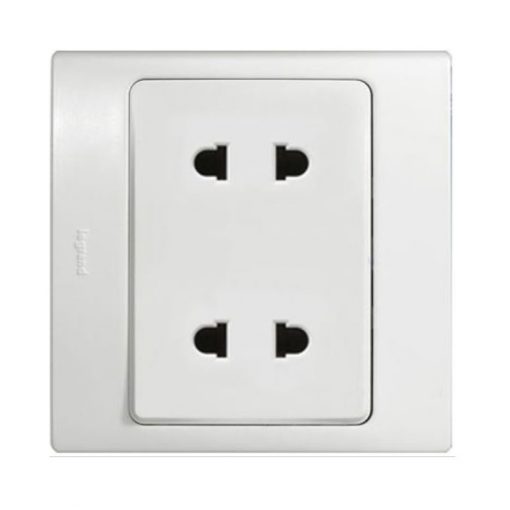 [281102] Legrand - 281102 - Mallia™ EU/US Standard Socket Double switch 10A White.