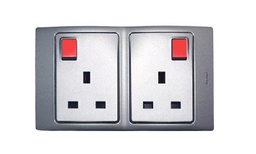 [281315] Legrand - 281315 - Mallia™ Socket Outlet Double 13A 250V 2-Gang LED Silver.