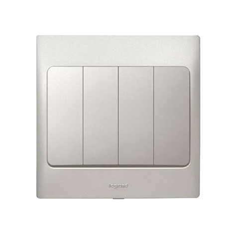 [281407] Legrand - 281407 - Mallia™ single pole switch 10A 250V 4-Gang 2-Way Champagne.