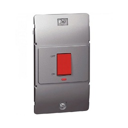 [281473] Legrand - 281473 - Mallia™ Double pole Vertical Switch 2-Gang 1-Way 45A 250V W/ Red indicator Champagne.