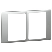 [281906] Legrand - 281906 - Mallia™ Plate 2x 1-Gang Silver.