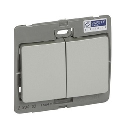 [283003] Legrand - 283003 - Mallia™ Single pole switch 2-Gang 2-Way 10A Silver.