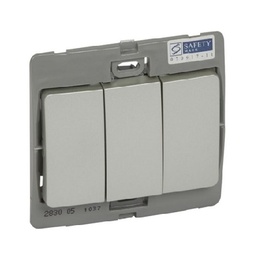 [283005] Legrand - 283005 - Mallia™ Single pole switch 3-Gang 2-Way 10A Silver.