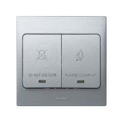 [283046] Legrand - 283046 - Mallia™ Switch for DND/CUR 2-Gang Silver 10A 250V.
