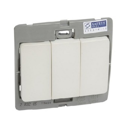 [283205] Legrand - 283205 - Mallia™ Single pole switch 3-Gang 2-Way 10A Pearl.