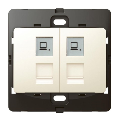 [283365] Legrand - 283365 - Mallia™ Double RJ45 Socket Cat6 Pearl.