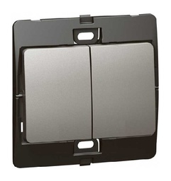[283402] Legrand - 283402 - Mallia™ Single pole switch 2-Gang 1-Way 10A 250V Dark Silver.