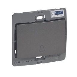 [283440] Legrand - 283440 - Mallia™ Push Button N/O contact w/ bell marking 10A 250V Dark Silver.