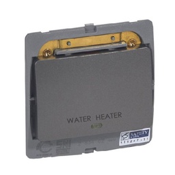 [283462] Legrand - 283462 - Mallia™ Double pole switch Earth link w/ Water heater marking 1-Gang 1-Way Dark Silver.